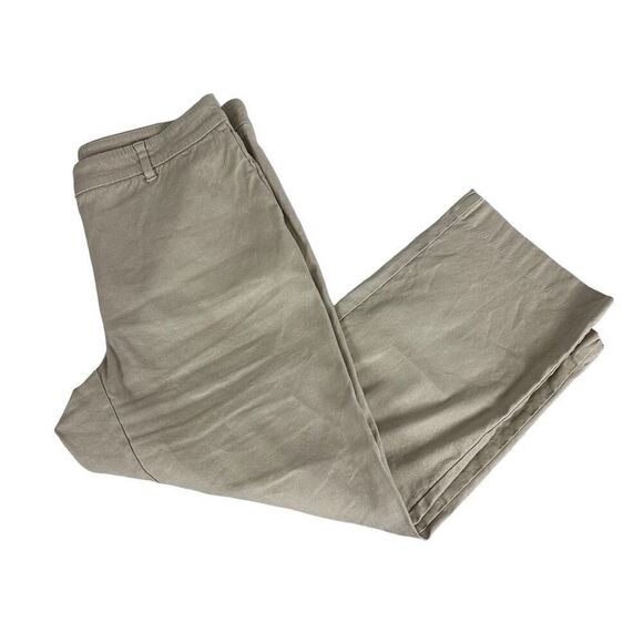 J. Jill Linen Stretch Crop Pant size 12 Khaki - Picture 1 of 6